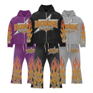 Men’s Graphic Streetwear Tracksuit – Washed Hoodie Set