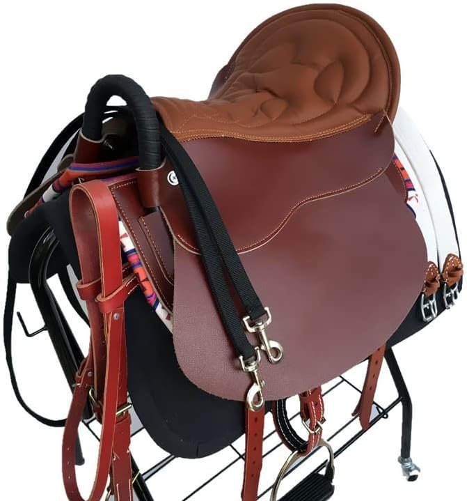 DEN Industry “Grand Prix” Leather English Saddle – Rich Chestnut Brown