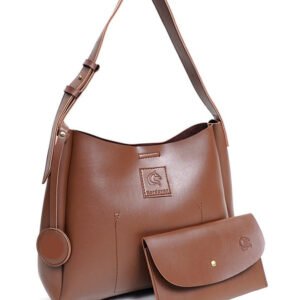 DEN Industry "Kordovan" Luxury Leather Tote Set – Cognac Brown